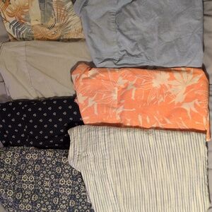 American Eagle Men's Short Sleeve Casual Shirt Lot (5 L, 1 LT, 1 M)